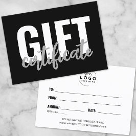 Zwart-Wit Zakelijk Logo Cadeaubon Visitekaartje