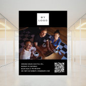 Zwart wit zakelijk logo foto welkom QR-code Poster