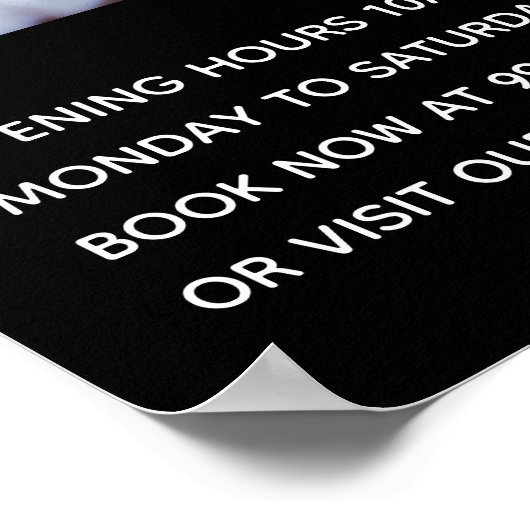 Zwart wit zakelijk logo foto welkom QR-code Poster (Hoek)