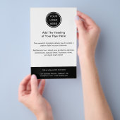 Zwart & Wit Zakelijk Logo Marketing Bedrijf Flyer (Hand)