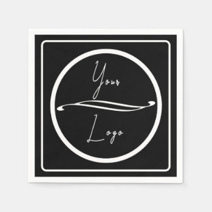 Zwart-wit zakelijk logo op maat servet