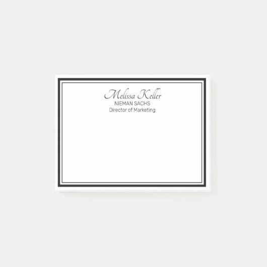 zwart wit zakelijk marketing op maat post-it® notes (Voorkant)