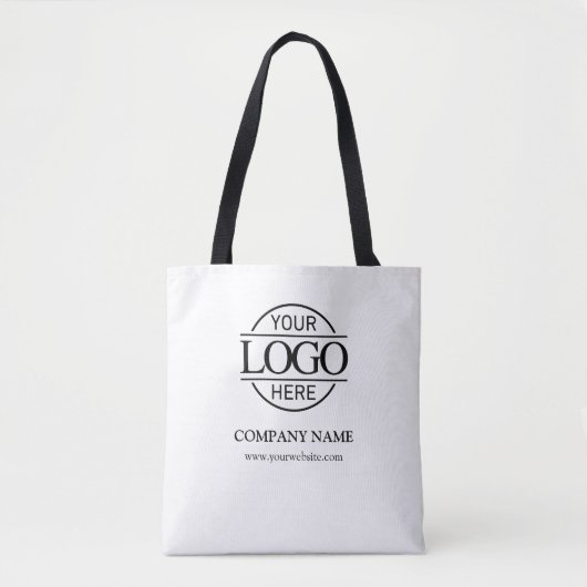 Zwart-wit Zakelijk Zakelijk Logo Promotioneel Tote Bag (Voorkant)