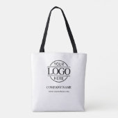 Zwart-wit Zakelijk Zakelijk Logo Promotioneel Tote Bag (Achterkant)
