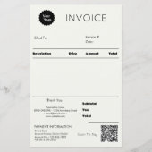 Zwart-wit zakelijke factuur verkoopbewijs (Voorkant)