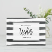 zwart wit zal je mijn usher voorstel card zijn bedankkaart (Staand voorkant)