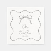 Zwart-wit Ze bindt het knoop Vrijgezellenfeest Servet (Voorkant)