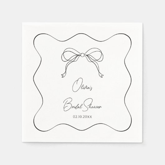 Zwart-wit Ze bindt het knoop Vrijgezellenfeest Servet (Voorkant)