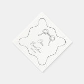 Zwart-wit Ze bindt het knoop Vrijgezellenfeest Servet (Hoek)