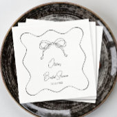 Zwart-wit Ze bindt het knoop Vrijgezellenfeest Servet