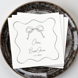 Zwart-wit Ze bindt het knoop Vrijgezellenfeest Servet