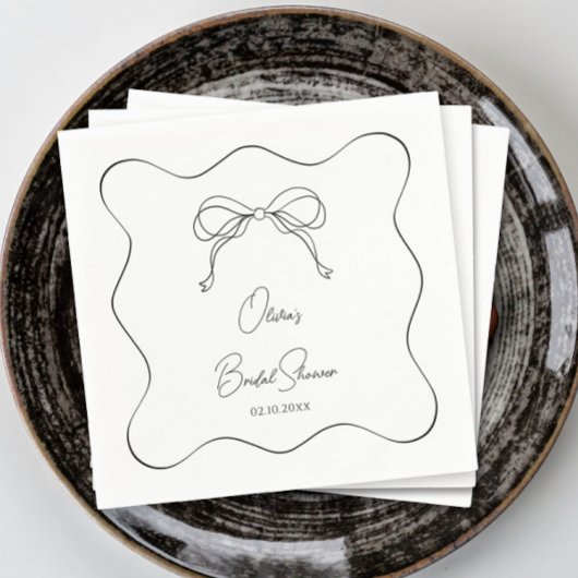 Zwart-wit Ze bindt het knoop Vrijgezellenfeest Servet