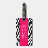 Zwart-wit Zebra - Aangepast Bagagelabel (Achterkant verticaal)