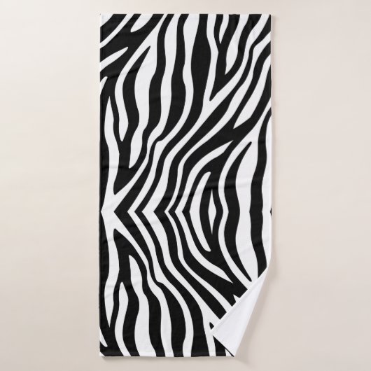 Zwart wit Zebra afdrukken Badhanddoek (Badhanddoek)