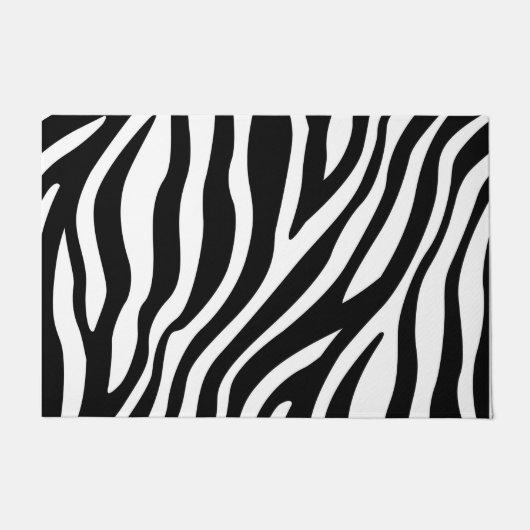 Zwart wit Zebra afdrukken Deurmat (Voorkant)