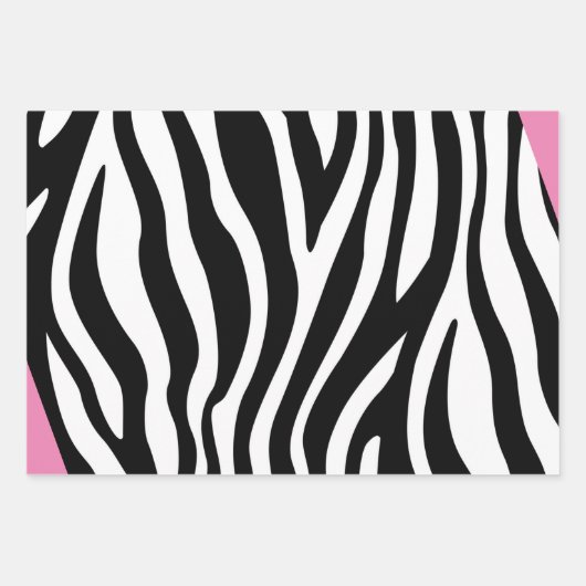 Zwart wit Zebra afdrukken Inpakpapier Vel (Voorkant 3)
