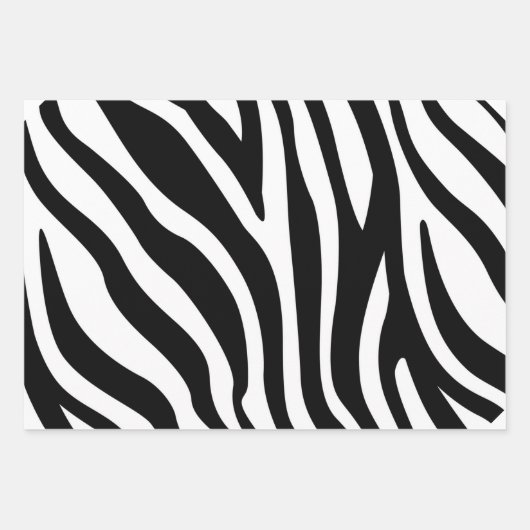 Zwart wit Zebra afdrukken Inpakpapier Vel (Voorkant 2)