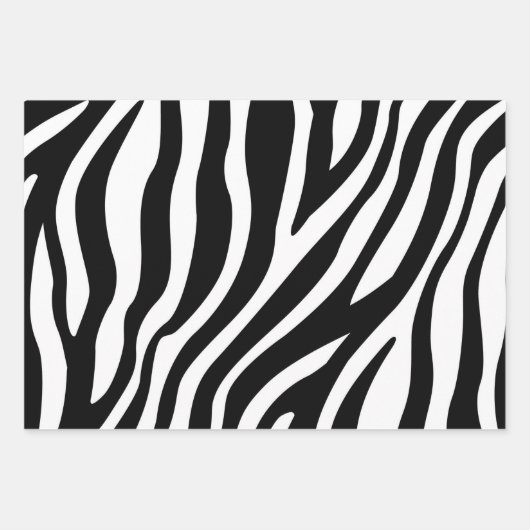 Zwart wit Zebra afdrukken Inpakpapier Vel (Voorkant)