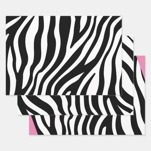Zwart wit Zebra afdrukken Inpakpapier Vel (Set)