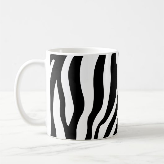 Zwart wit Zebra afdrukken Koffiemok (Links)