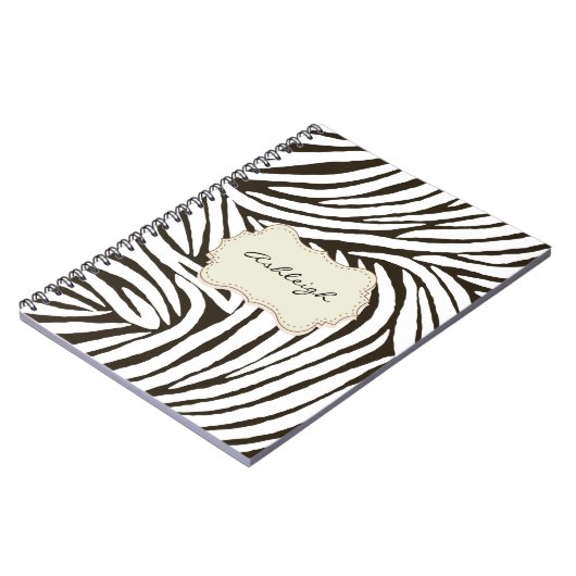 Zwart wit Zebra afdrukken Notitieboek (Linkerzijde)
