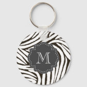 Zwart wit Zebra afdrukken Sleutelhanger (Voorkant)