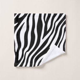 Zwart wit Zebra afdrukken Washandje