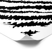 Zwart-wit Zebra Afdrukpatroon. Poster (Hoek)