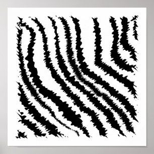Zwart-wit Zebra Afdrukpatroon. Poster