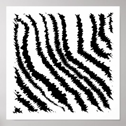 Zwart-wit Zebra Afdrukpatroon. Poster (Voorkant)