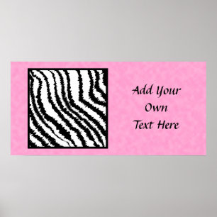 Zwart-wit Zebra Afdrukpatroon. Poster