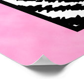 Zwart-wit Zebra Afdrukpatroon. Poster (Hoek)