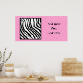 Zwart-wit Zebra Afdrukpatroon. Poster (Keuken)