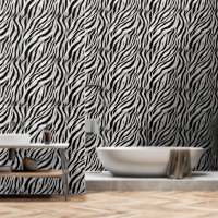 Zwart Wit Zebra Animal Faux Fur (afbeelding van bo