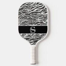 Zwart Wit Zebra Animal Pattern Initiaal Monogram