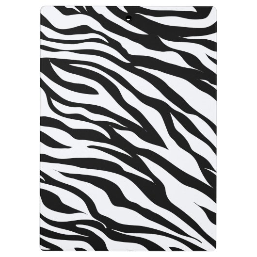 Zwart-wit Zebra Animal Pattern Print Klembord (Achterkant)
