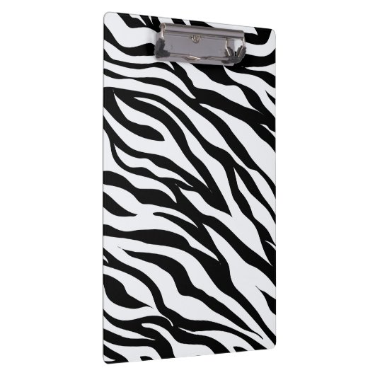 Zwart-wit Zebra Animal Pattern Print Klembord (Rechts)