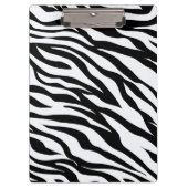 Zwart-wit Zebra Animal Pattern Print Klembord (Voorkant)