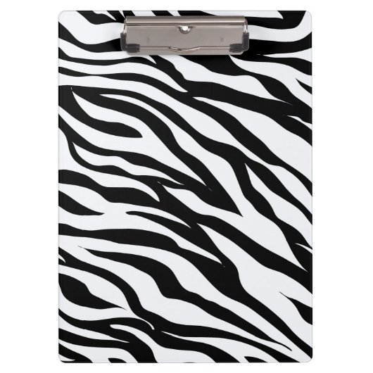 Zwart-wit Zebra Animal Pattern Print Klembord (Voorkant)