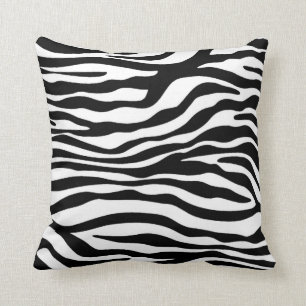 Zwart-wit Zebra Animal Print Kussen