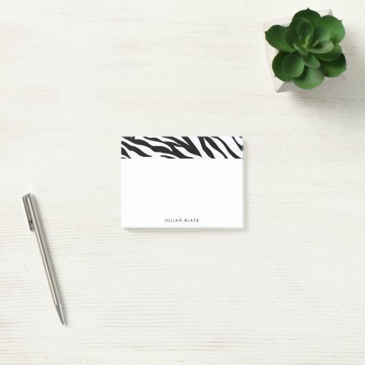 Zwart-wit Zebra Animal Print Personaliseren Post-it® Notes (Kantoor)