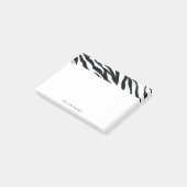 Zwart-wit Zebra Animal Print Personaliseren Post-it® Notes (Schuin)