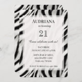 Zwart Wit Zebra Animal Print Verjaardag Kaart (Voorkant / Achterkant)