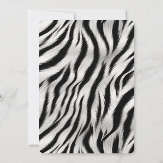Zwart Wit Zebra Animal Print Verjaardag Kaart (Achterkant)