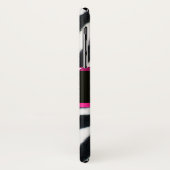 ZWART WIT ZEBRA BONT FUCHSIA ROZE EDELSTEEN MONOGR Case-Mate iPhone CASE (Achterkant/links)
