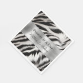 Zwart Wit Zebra Bruiloft Servet (Hoek)