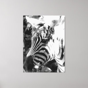 Zwart-wit Zebra Canvas Afdruk