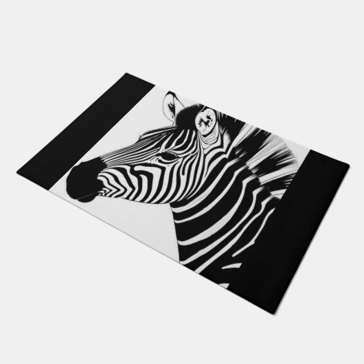 Zwart-wit Zebra Deurmat (Schuin)