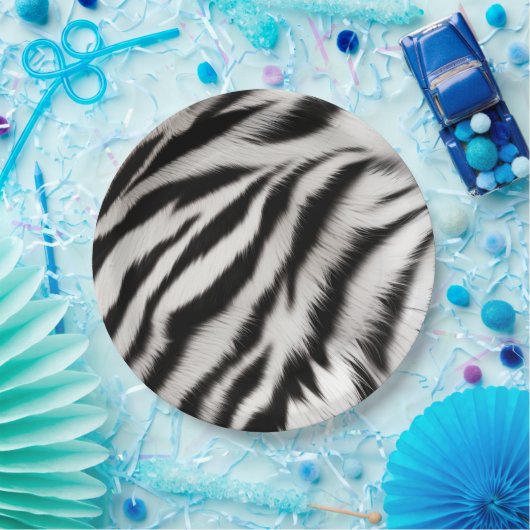 Zwart Wit Zebra Dier Papieren Bordje (Feest)