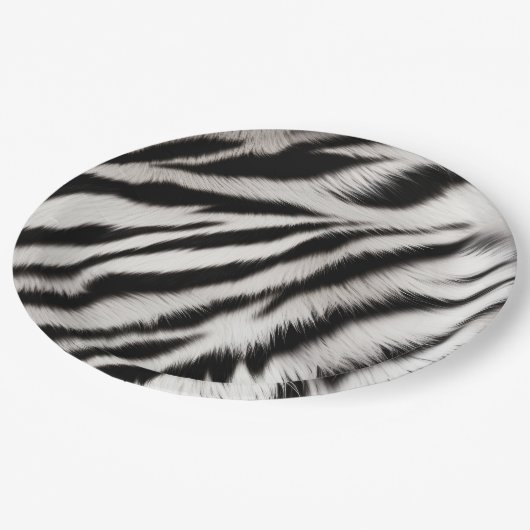 Zwart Wit Zebra Dier Papieren Bordje (Gekanteld)